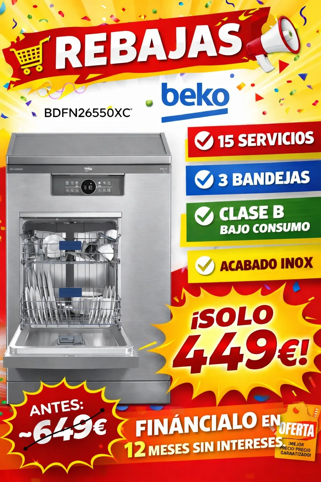 Lavavajillas Beko con oferta promocional