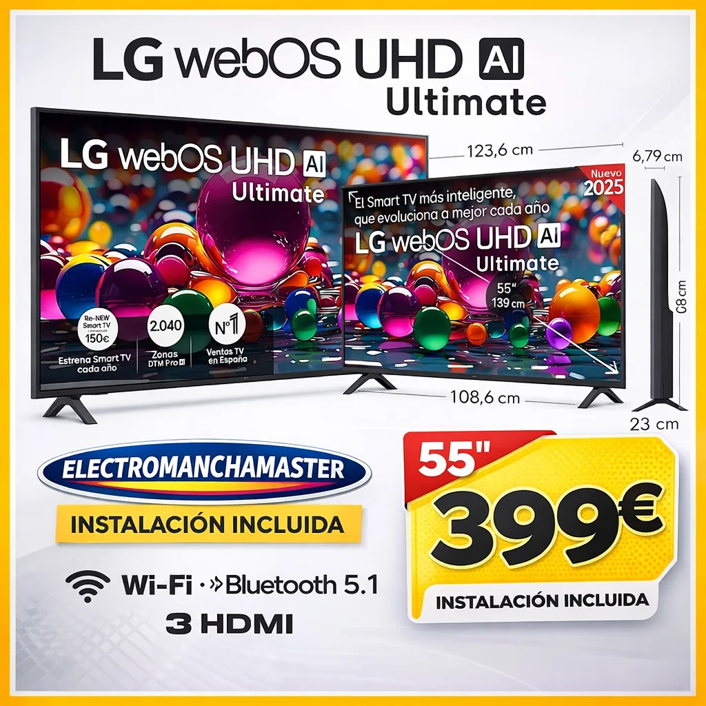 Televisor LG 55 pulgadas UHD AI 399 euros