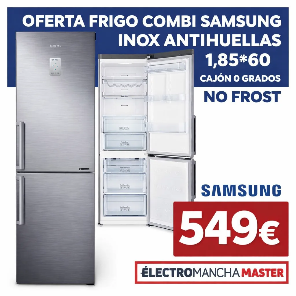 Frigorífico combi Samsung inox antihielo 549 euros