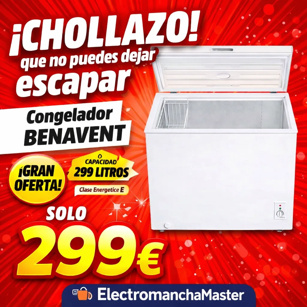 Congelador Benavent blanco oferta 299 euros