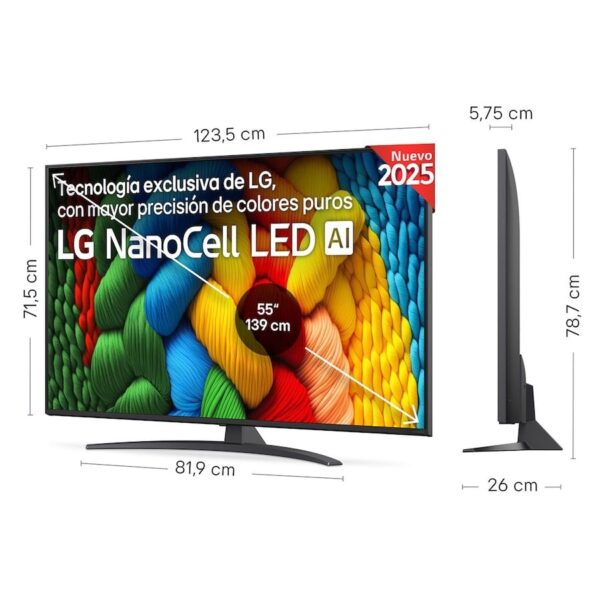 TELEVISION LED NANOCELL AI LG 55NANO81A6A, 4K Smart TV