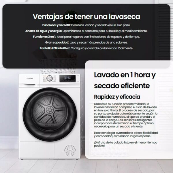LAVADORA SECADORA INFINITON WSDY85ADWN 8/5KG 1400R