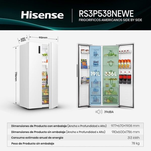 AMERICANO HISENSE RS3P538NEWE NF BLANCO 179X91 E