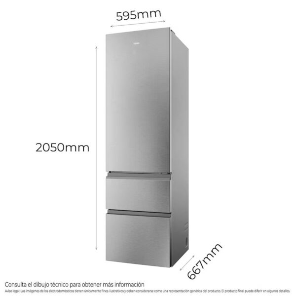 COMBI HAIER HTR3620ENMG NF 205x60 E INOX COMBI HAIER HTR3620ENMG NF 205x60 E INOX