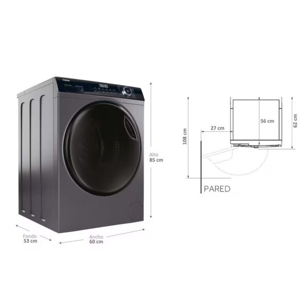 LAVADORA SECADORA HAIER HWD80B14939S8IB 8/5 INOX