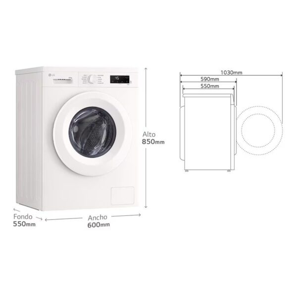 LAVADORA SECADORA LG W4X1085NWH 8/5KG 1400RPM E/A
