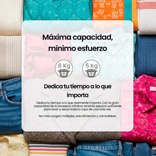 LAVADORA SECADORA INFINITON WSDY85ADWN 8/5KG 1400R