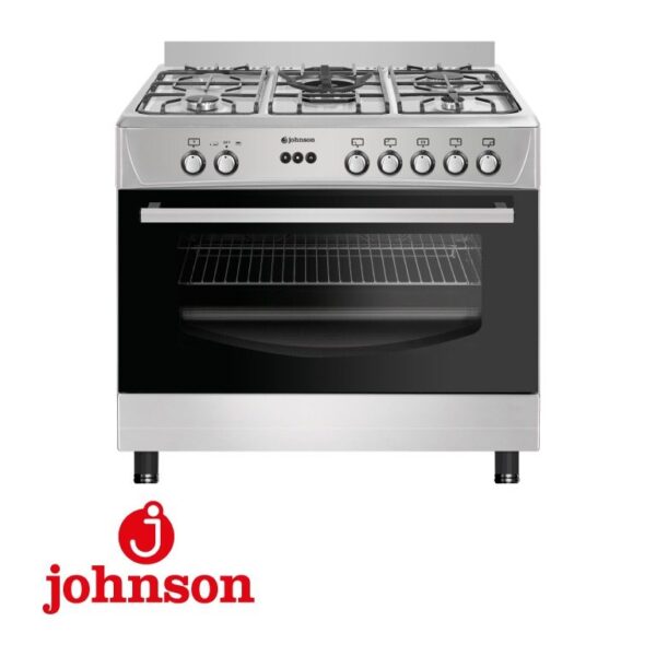 COCINA JOHNSON 90 CMS. HORNO DE 90CM 5 FUEGOS BUTANO INOX WOK TURBO FAN COCI90BX1