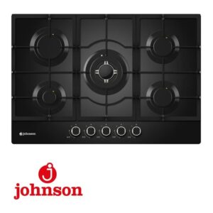 ENCIMERA CRISTALGAS JOHNSON 5 FUEGOS 75CM NEGRA JAMA575BN