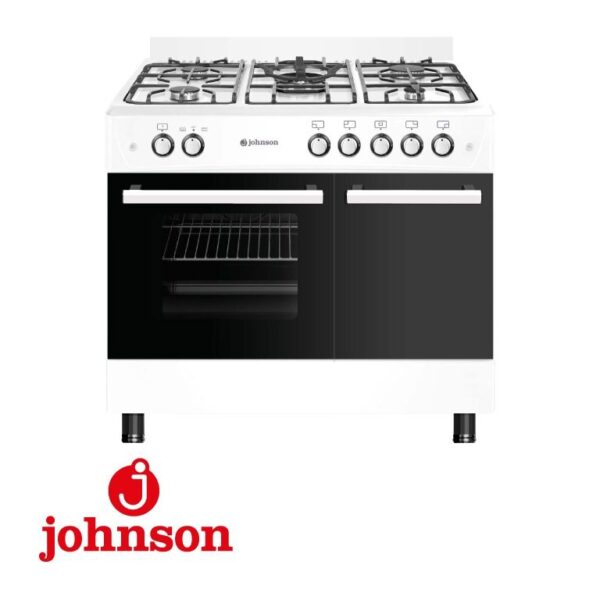COCINA JOHNSON 90 CMS HORNO PORTABOMBONAS 5 FUEGOS BUTANO WOK GRILL COCI90PBB1