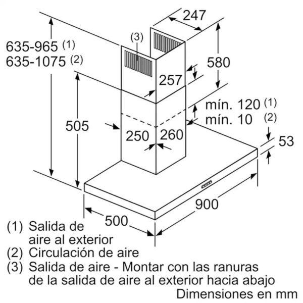 CAMPANA BALAY 90 3BC097EX 720 m³/h INOX