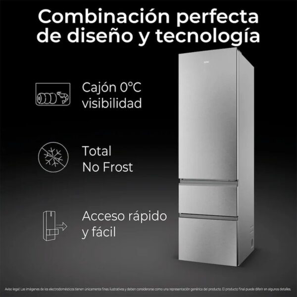 COMBI HAIER HTR3620ENMG NF 205x60 E INOX COMBI HAIER HTR3620ENMG NF 205x60 E INOX