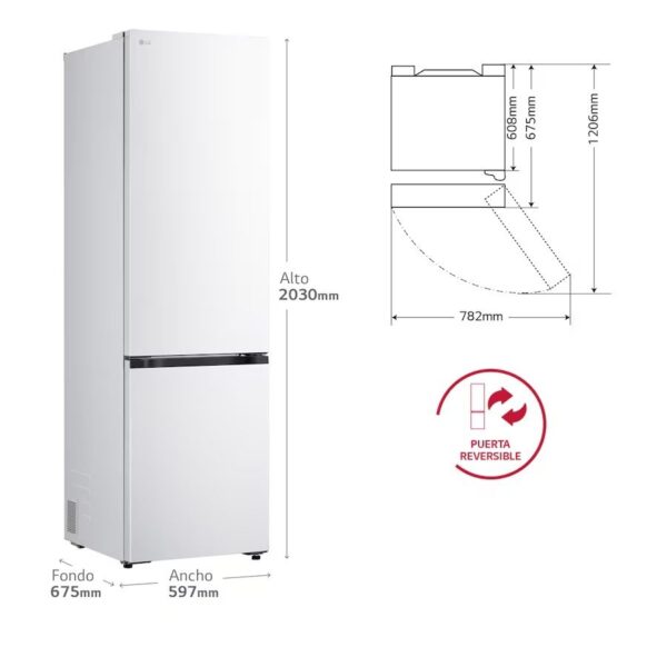 COMBI LG GBBSJ20DSW NF 203X60 D BLANCO COMBI LG GBBSJ20DSW NF 203X60 D BLANCO