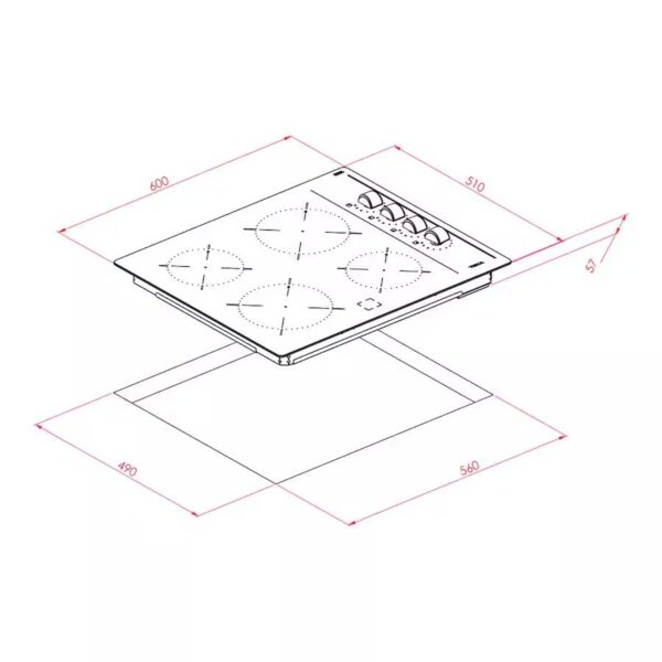VITROCERAMICA TEKA TBC64000XFL 4 ZONAS CON MANDOS