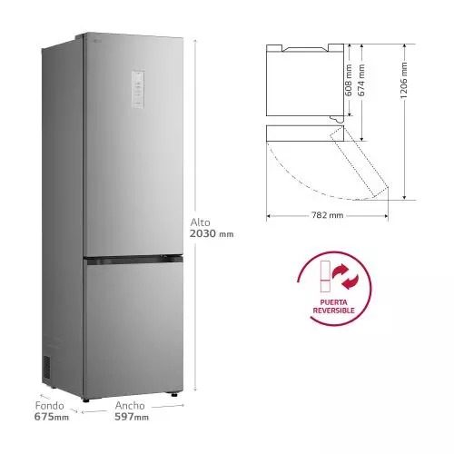 COMBI LG GBBSJ21DPY NF 203X60 D INOX