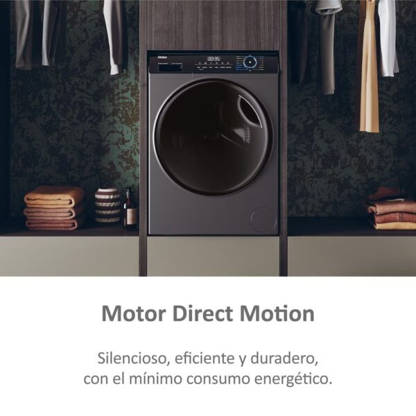 LAVADORA SECADORA HAIER HWD80B14939S8IB 8/5 INOX