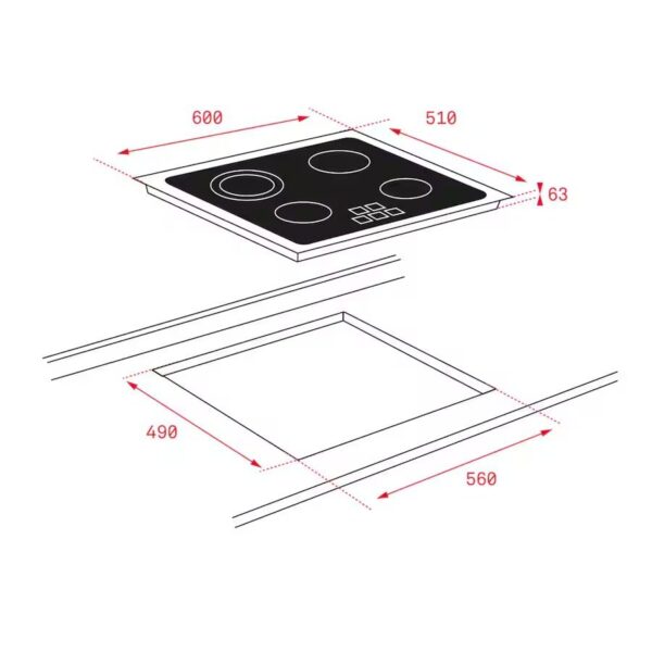 VITROCERAMICA TEKA TZ6315 3 ZONAS BISEL FRONTAL VITROCERAMICA TEKA TZ6315 3 ZONAS BISEL FRONTAL