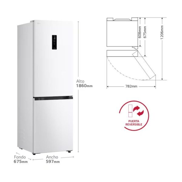 COMBI LG GBBSJ11ESW DOORCOOLING+ NF 186X60 E BLANCO COMBI LG GBBSJ11ESW DOORCOOLING+ NF 186X60 E BLANCO