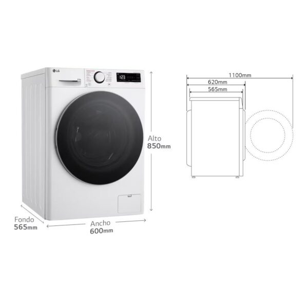 LAVADORA SECADORA LG F4DR6009A1W 9/6KG 1400RPM D/A