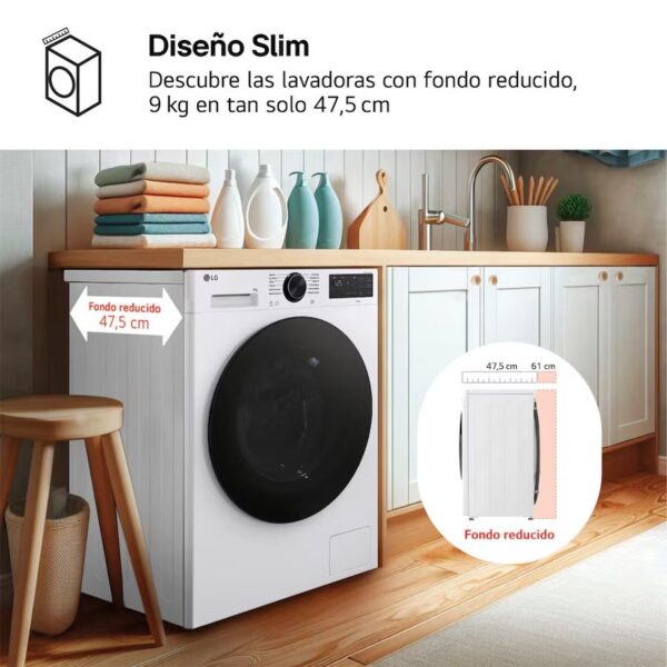 LAVADORA LG F2X50S8TLB 8KG 1200RPM A-30% FONDO REDUCIDO