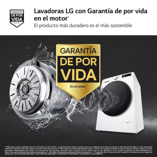 LAVADORA SECADORA LG F4DR6009A1W 9/6KG 1400RPM D/A