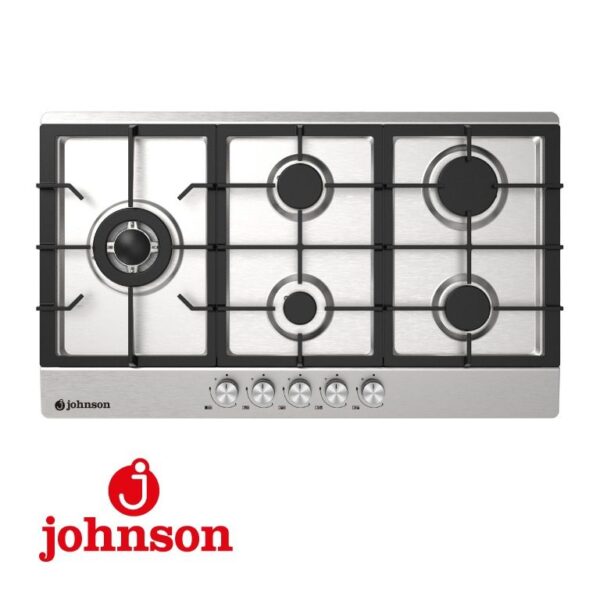 ENCIMERA GAS JOHNSON 5 FUEGOS 90CM (PARA HUECO 81,5CM) FUEGO TRIPLE PARRILL JAMA590BX