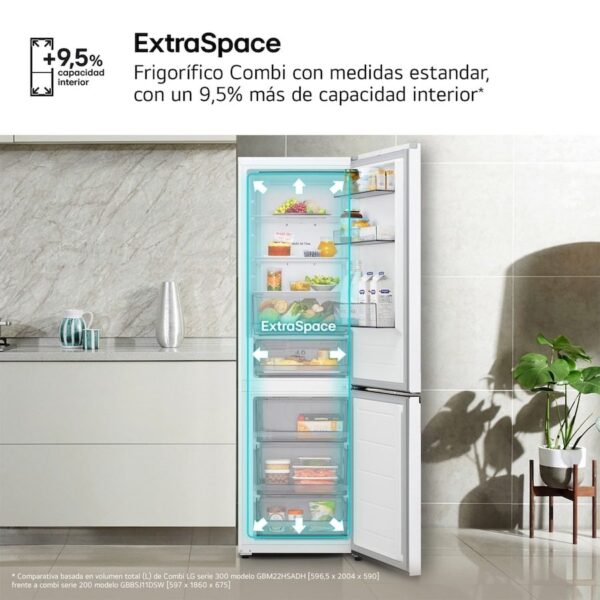COMBI LG GBBSJ11ESW DOORCOOLING+ NF 186X60 E BLANCO COMBI LG GBBSJ11ESW DOORCOOLING+ NF 186X60 E BLANCO
