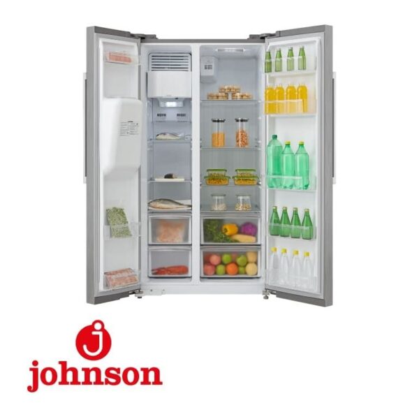 SIDE BY SIDE JOHNSON 179.3X91X70 CM NF CLASE E INOX DISPENSADOR HIELO Y AGUA JRSS1799ENX