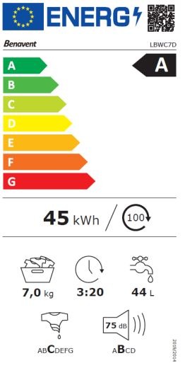 LAVADORA BENAVENT LBWC7D 7KG 1200RPM A BLANCA