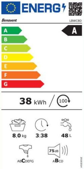 LAVADORA BENAVENT LBWC8D 8KG 1200RPM A BLANCA