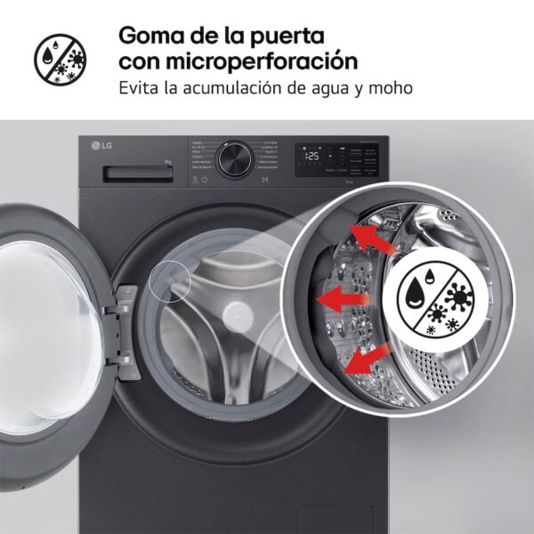 LAVADORA LG F4X5009TBB 9KG 1400RPM A-40% GRAFITO