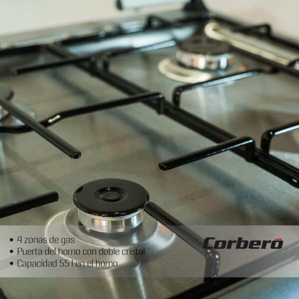 COCINA CORBERO CCSF60420BX 60X63 4F INOX BUTANO